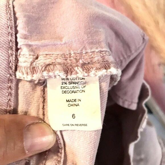 New York & Co Denim and Lace Shorts Mid Rise Women's Size 6  Pink/Mauve Cut off - Picture 12 of 12